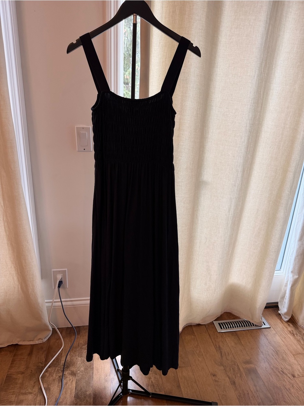 Boden Navy Blue Smocked Strap Midi Dress